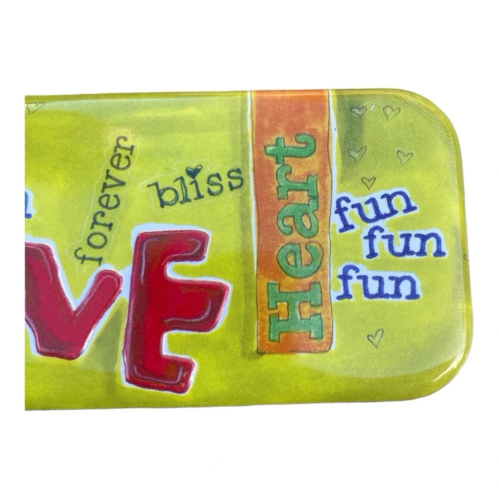 Brighton Tin Vintage Love Fun Red Yellow 10”x3”